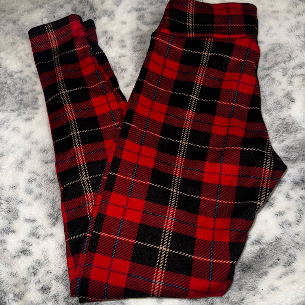 Plaid Fleece Lined Leggings